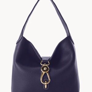 Dooney & Bourne Pebble Grain Small Logo Lock Sac / Hobo bag in Navy NWOT
